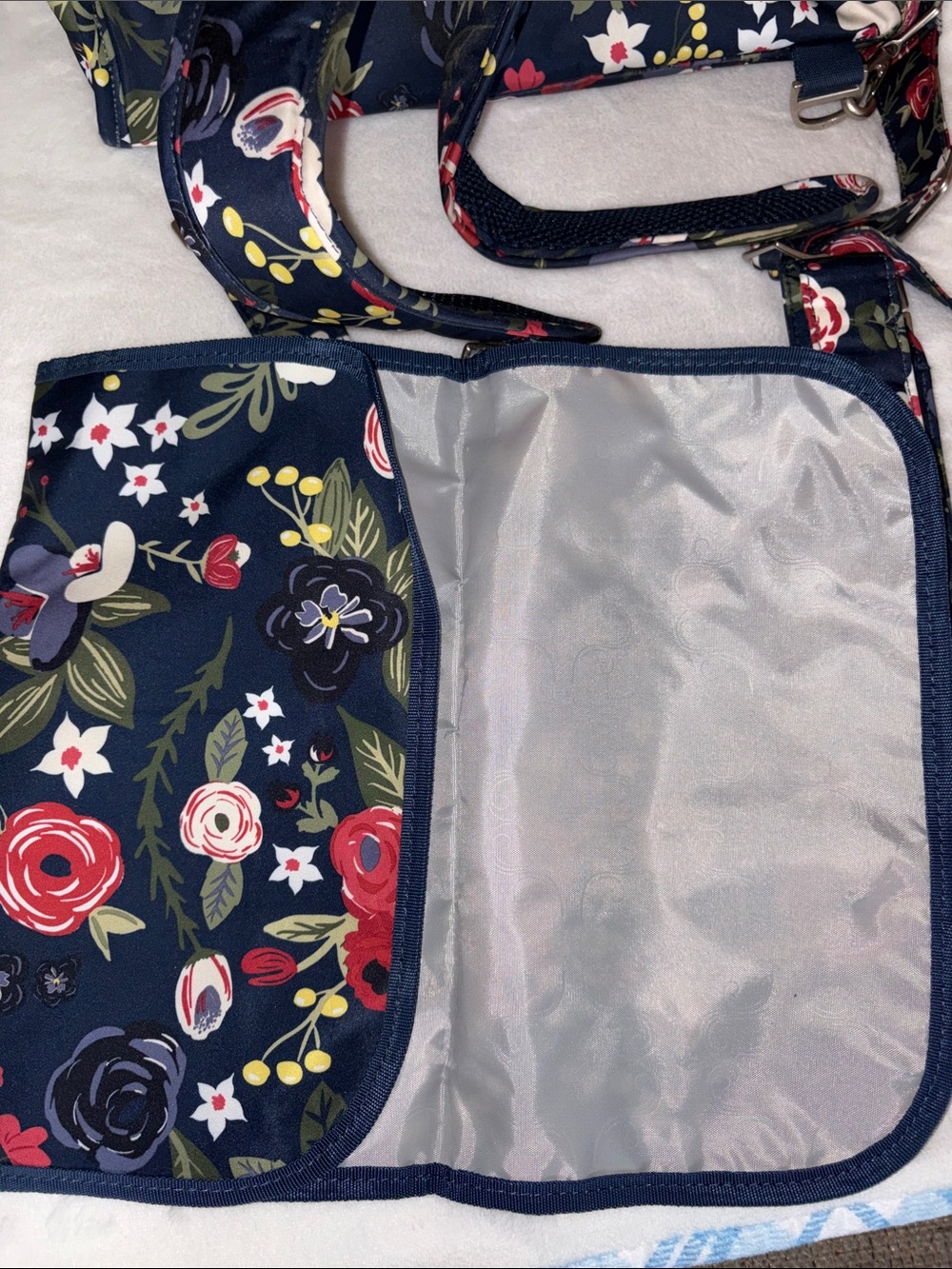 Ju-Ju-Be Classic Convertible Diaper Bag - Midnight Posy EUC - Picture 4 of 12